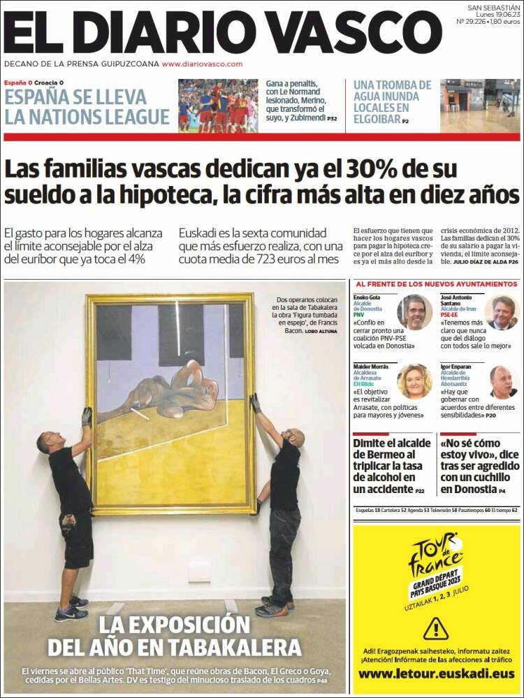 Portada de Diario Vasco (España)