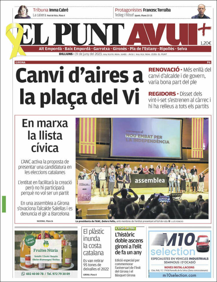 Portada de El Punt Avui - Girona (España)