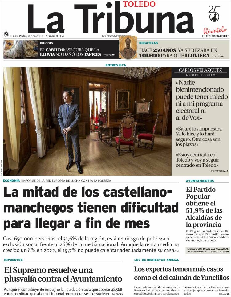 Portada de La Tribuna de Toledo (España)