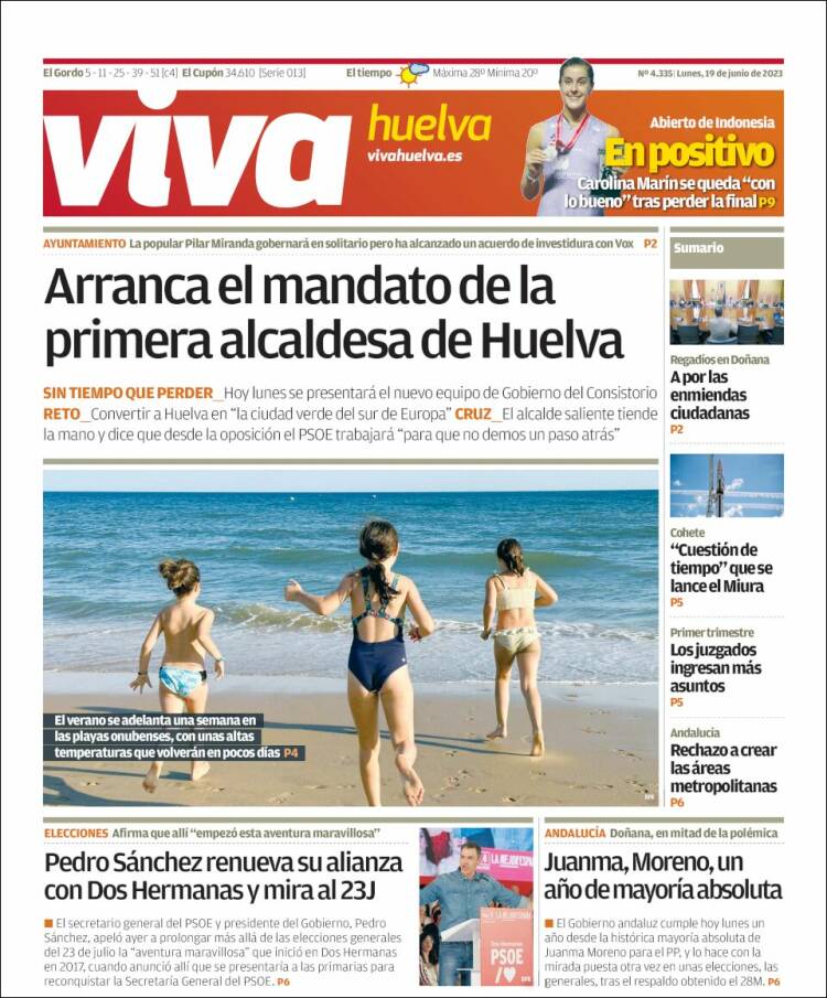 Portada de Viva Huelva (España)