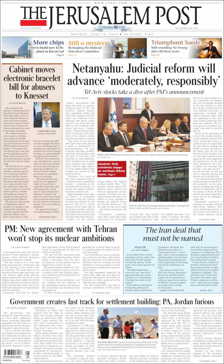 Portada de The Jerusalem Post (Israel)