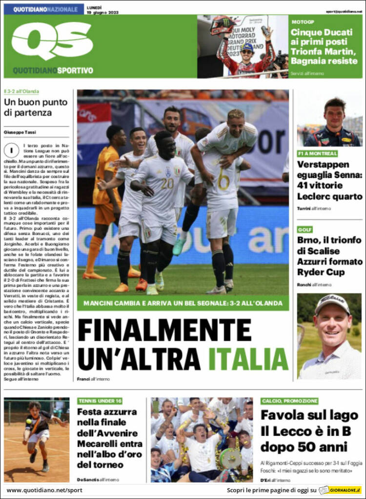 Portada de Quotidiano Sportivo (Italia)
