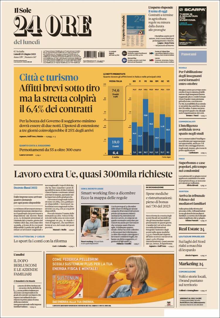 Portada de Il Sole 24 ORE (Italia)