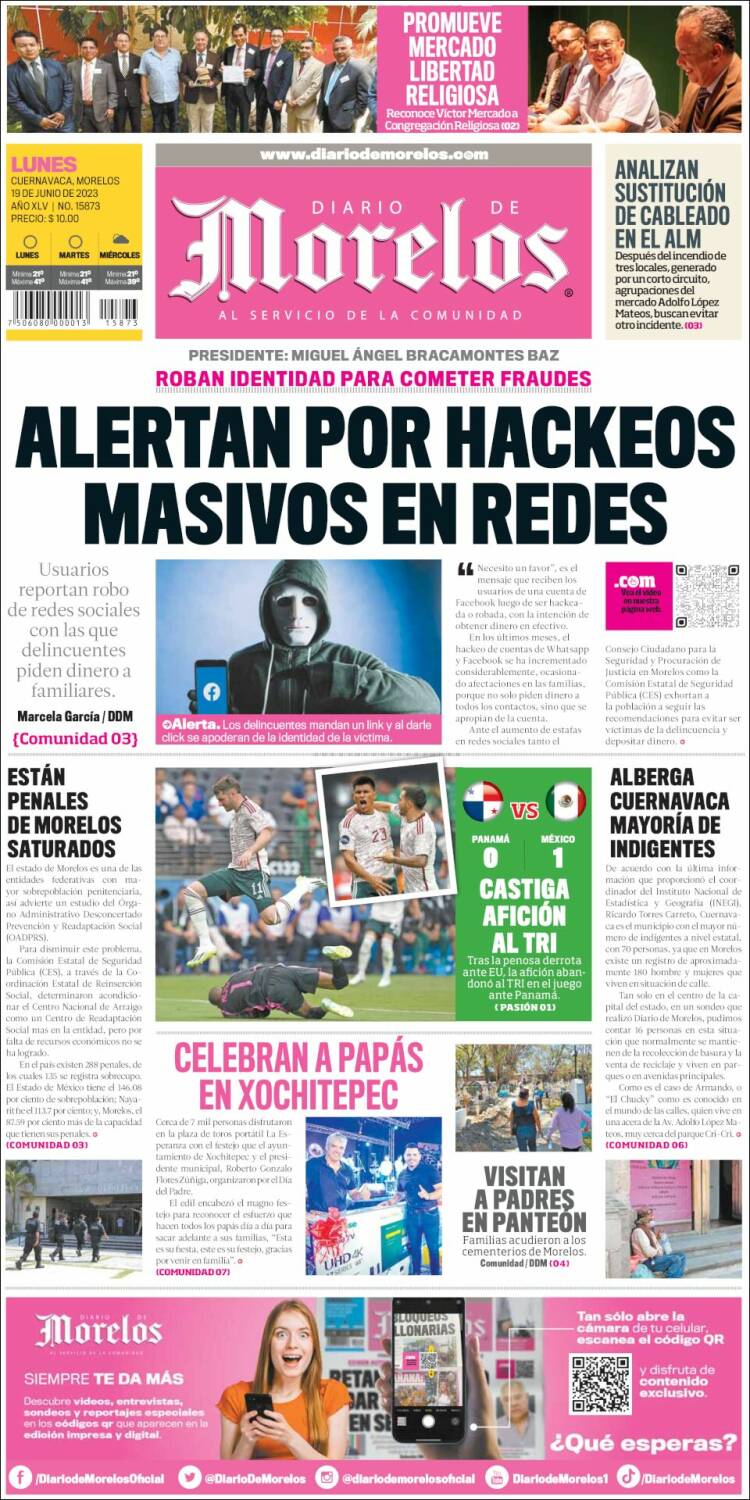 Portada de Diario de Morelos (Mexico)