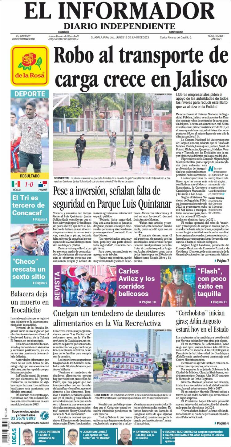 Portada de El Informador (Mexico)