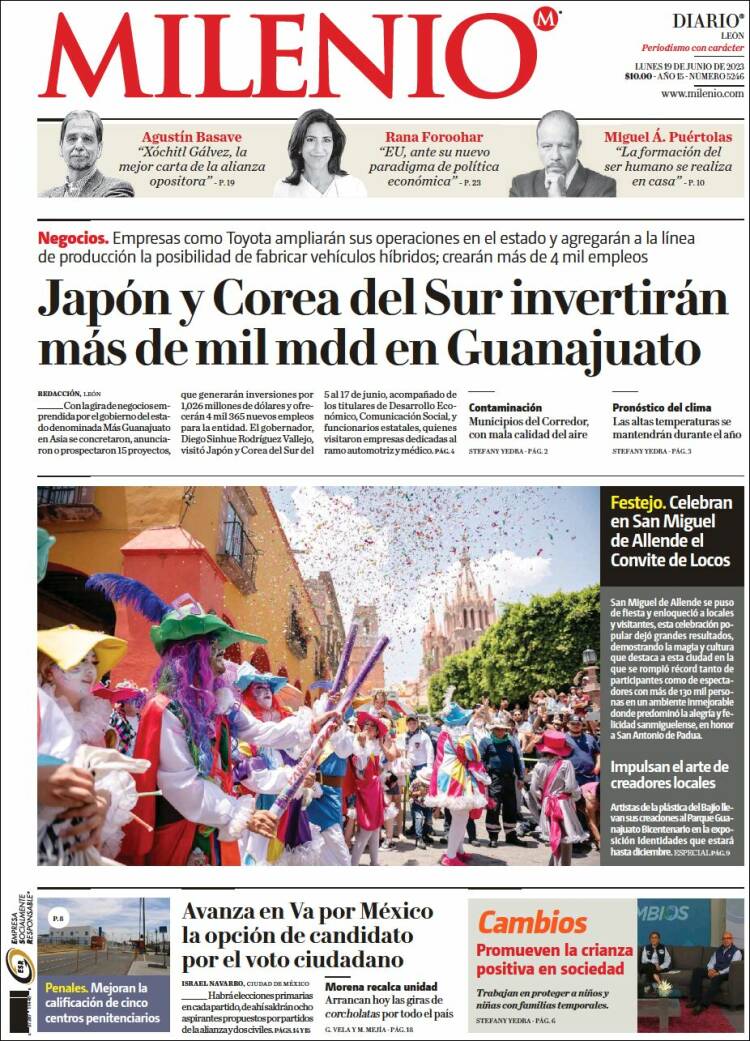 Portada de Milenio de León (Mexico)
