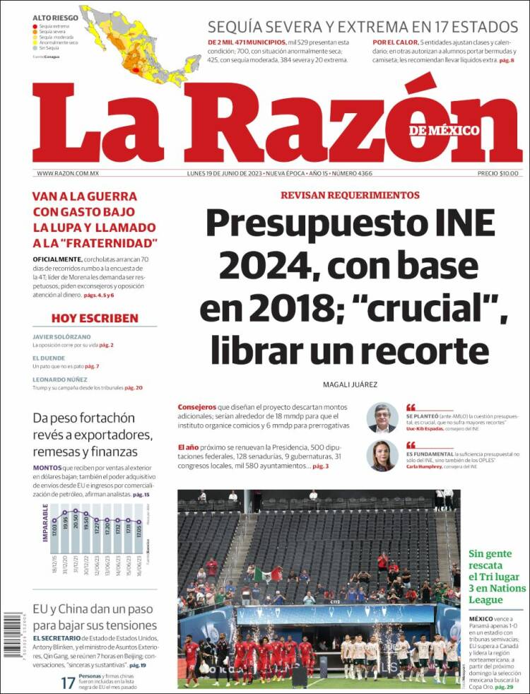 Portada de La Razón (Mexico)