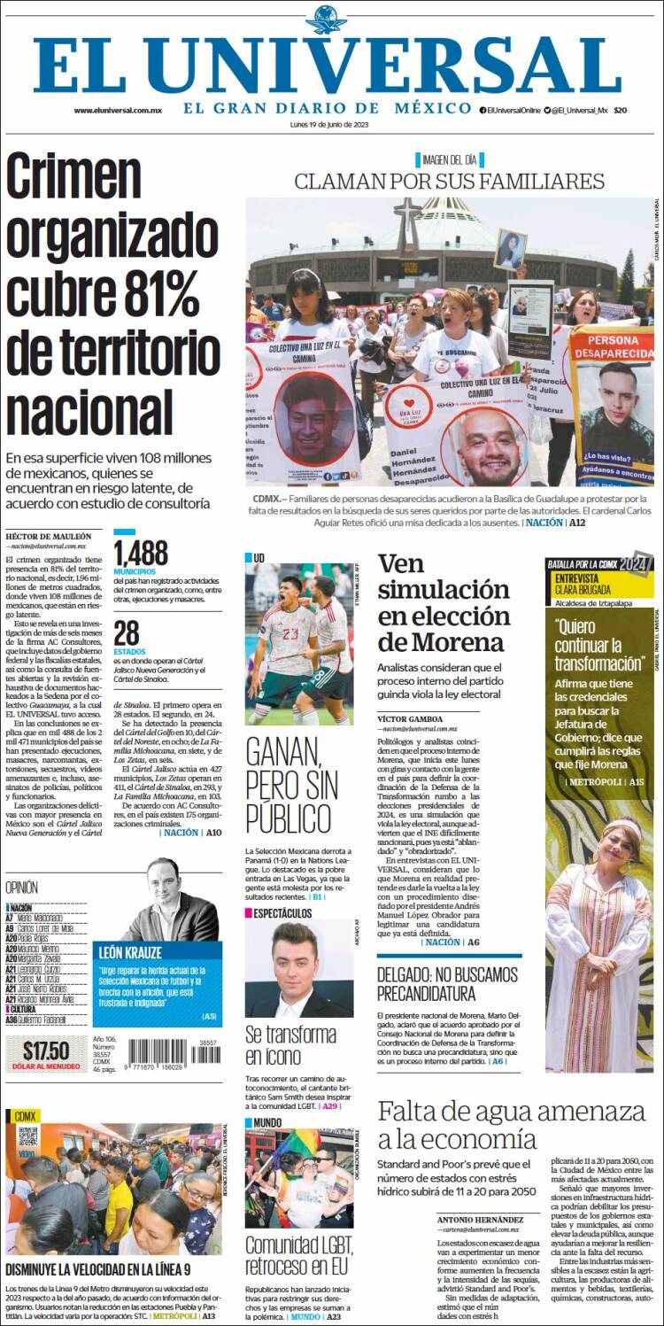 Portada de El Universal (Mexico)