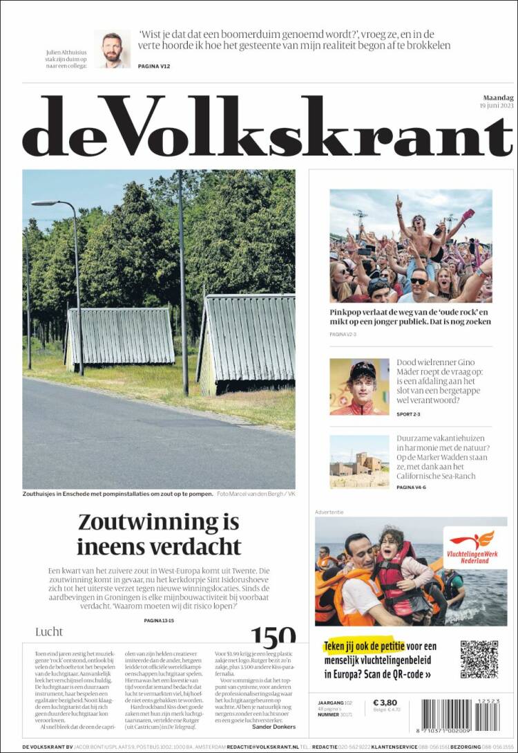 Portada de De Volkskrant (Pa&iacute;ses Bajos)