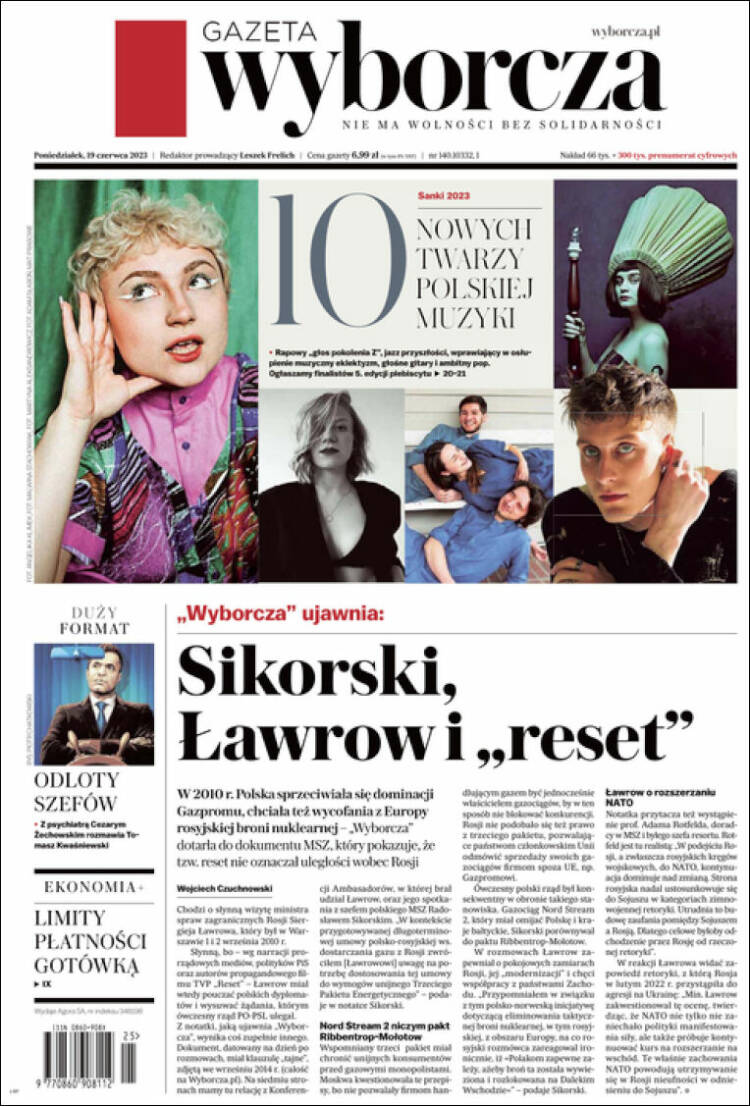 Portada de Gazeta Wyborcza (Polonia)