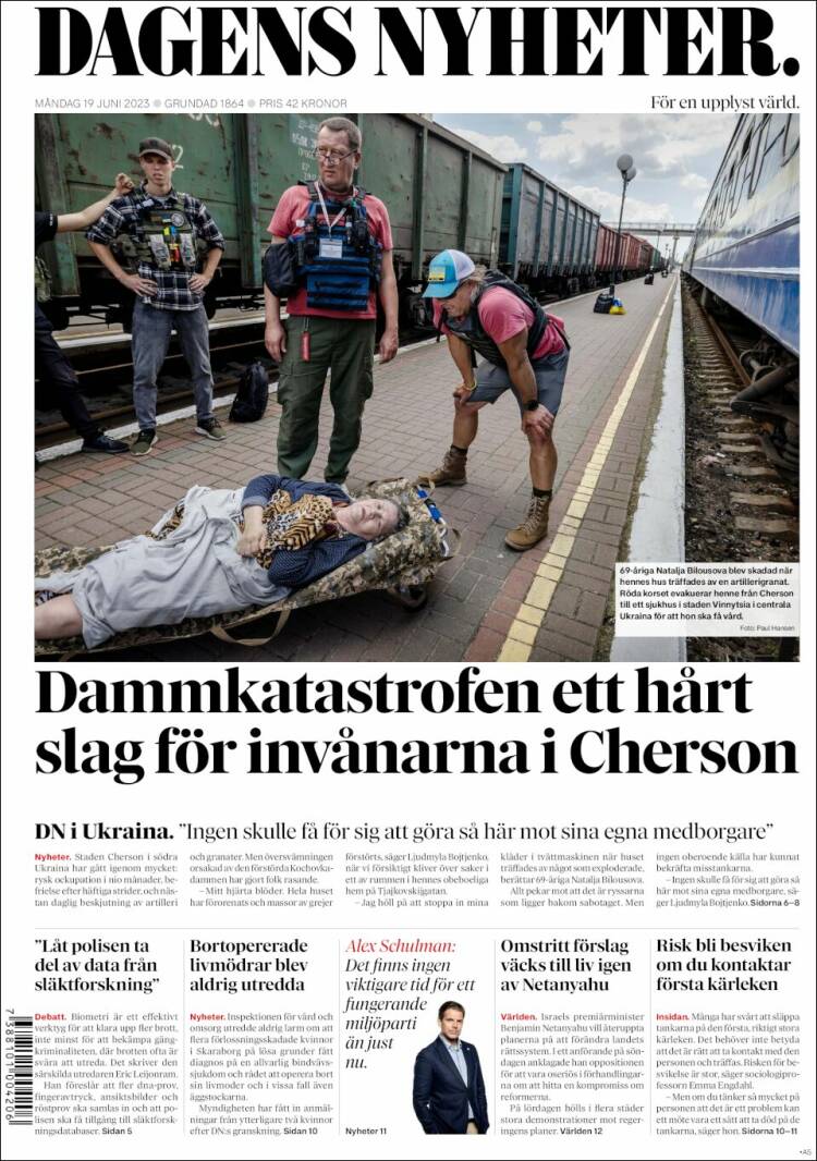 Portada de Dagens Nyheter (Suecia)