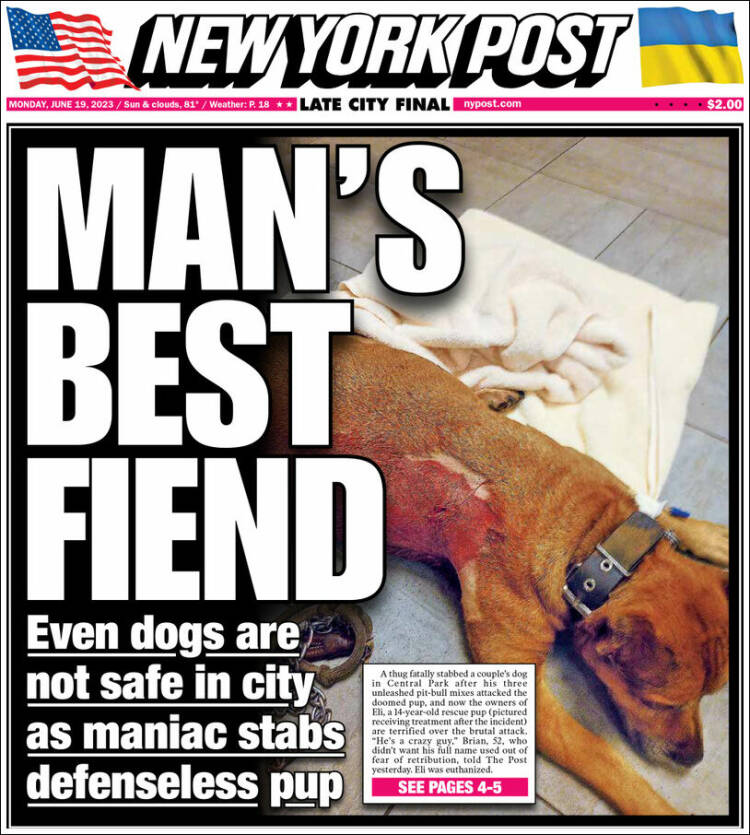 Portada de New York Post (USA)