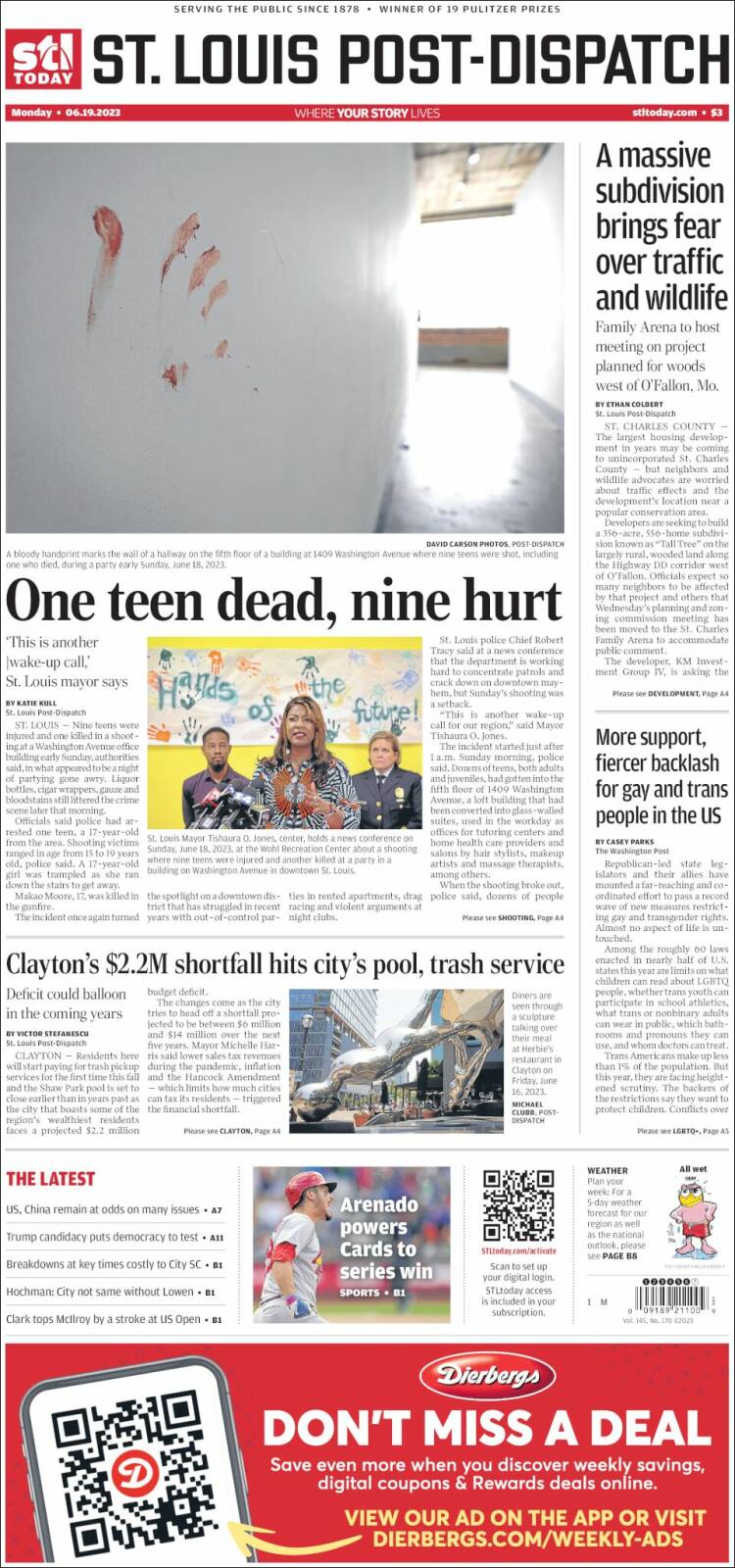 Portada de St. Louis Post-Dispatch (USA)