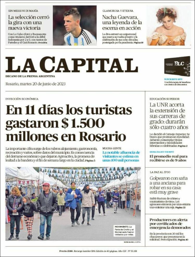 Portada de La Capital - Rosario (Argentina)