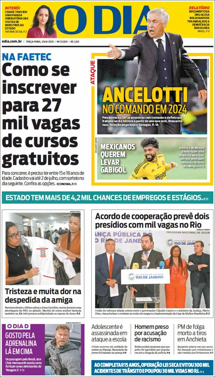 Portada de O Dia (Brasil)