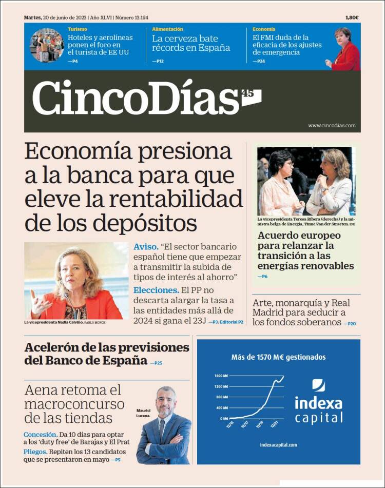 Portada de Cinco Días (España)