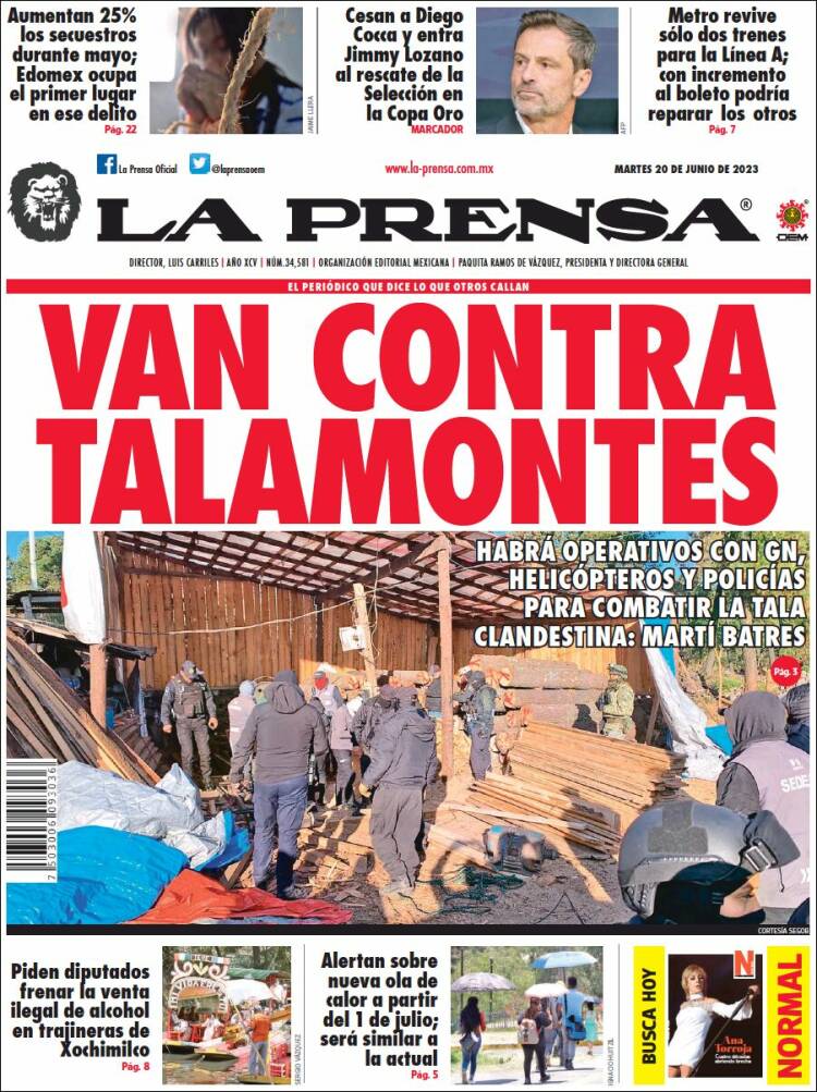 Portada de La Prensa (México)