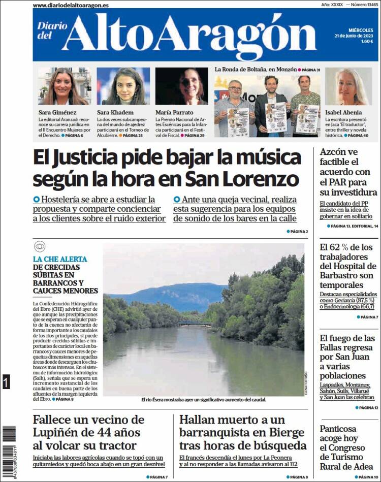 Portada de Diario del AltoAragón (Spain)