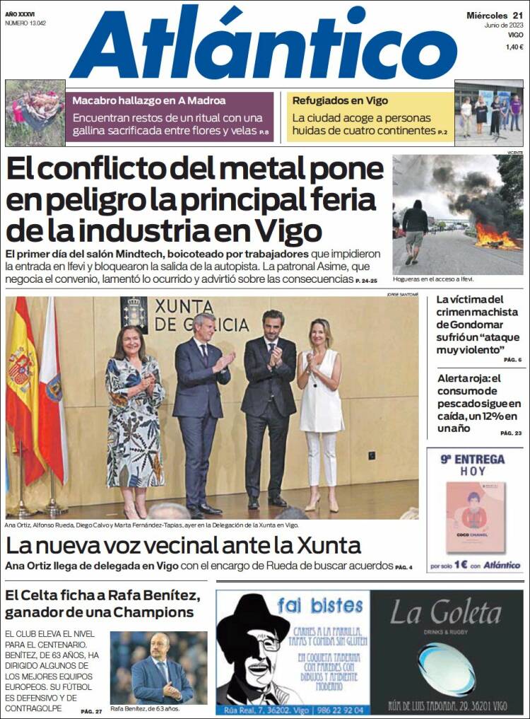 Portada de Atlántico Diario (Spain)