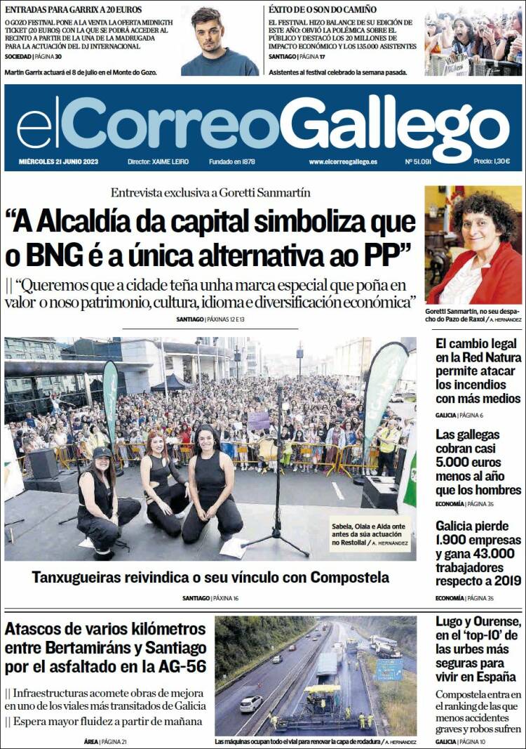 Portada de El Correo Gallego (Spain)