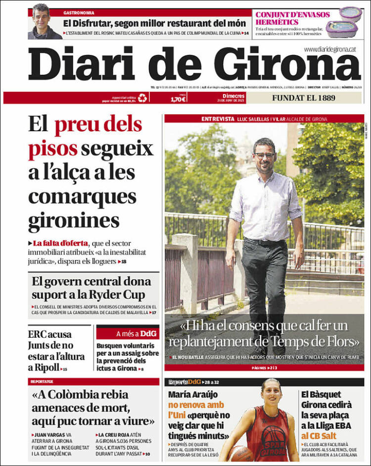 Portada de Diari de Girona (Spain)