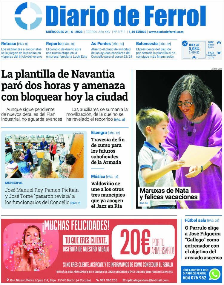 Portada de Diario de Ferrol (Spain)