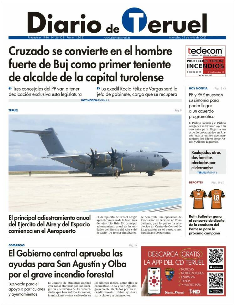 Portada de Diario de Teruel (Spain)