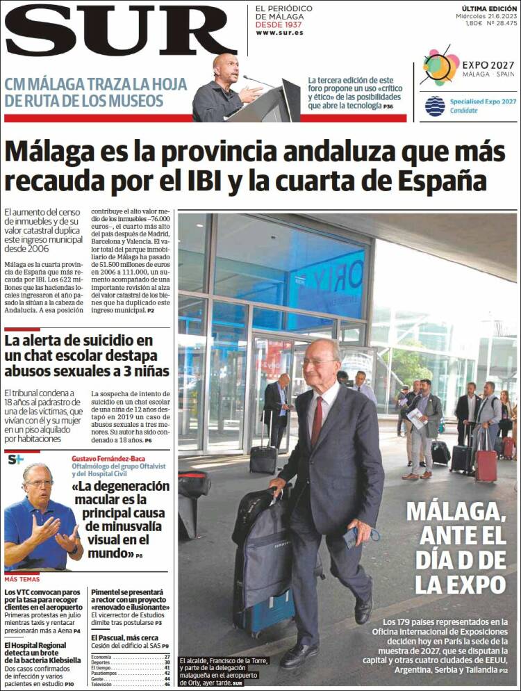 Portada de Diario el Sur (Spain)