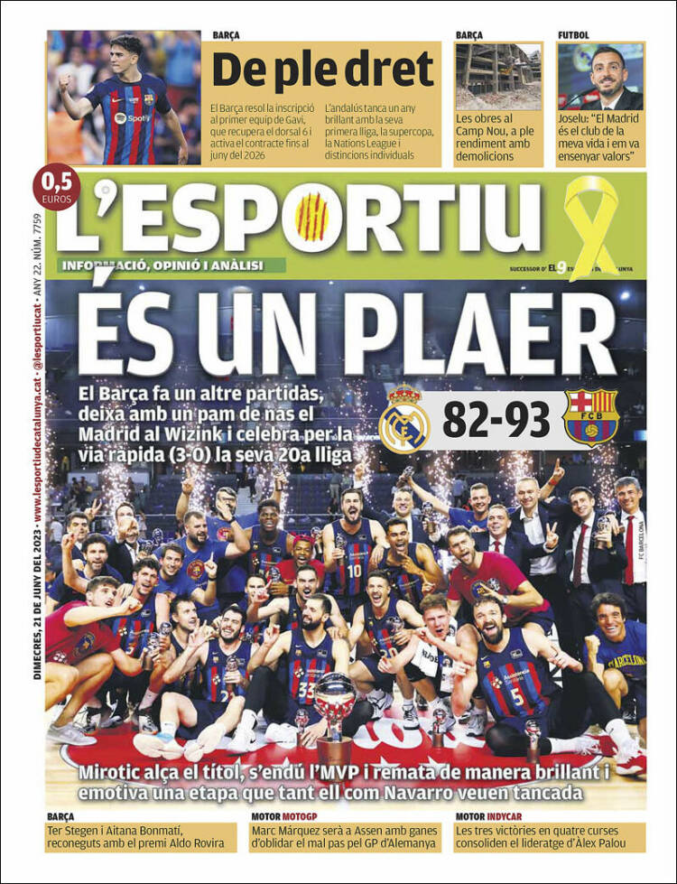 Portada de L'Esportiu (Spain)