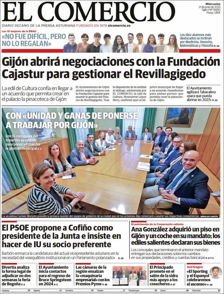 Portada de El Comercio - Gijón (Spain)