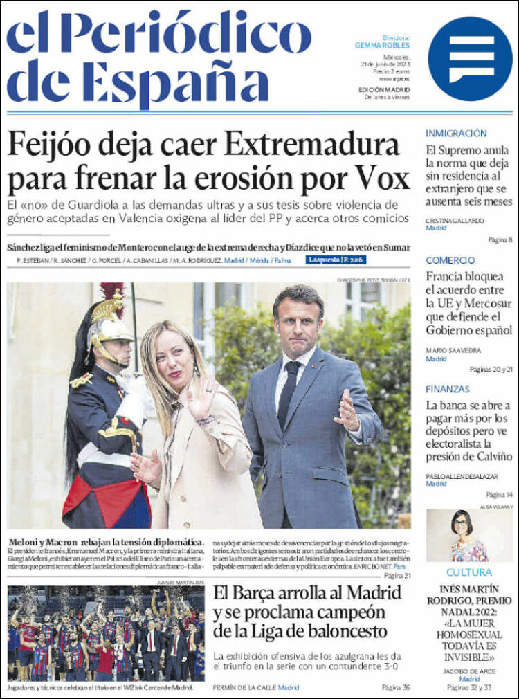 Portada de El Periódico de España (Spain)