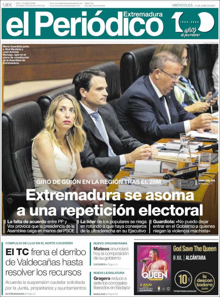 Portada de El Periódico de Extremadura (Spain)