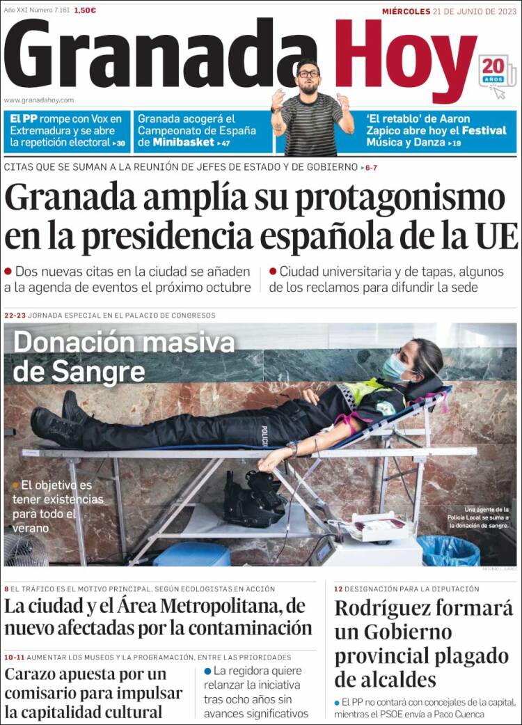 Portada de Granada Hoy (Spain)