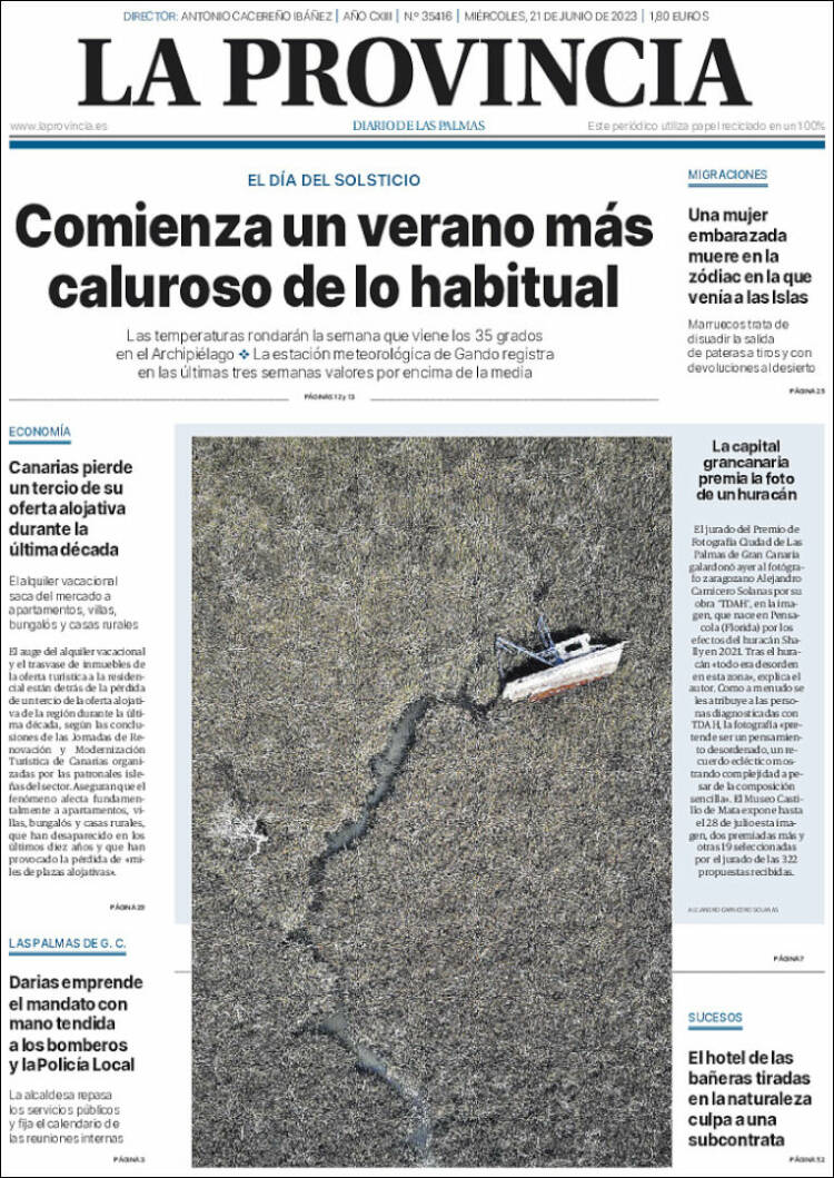 Portada de La Provincia (Spain)