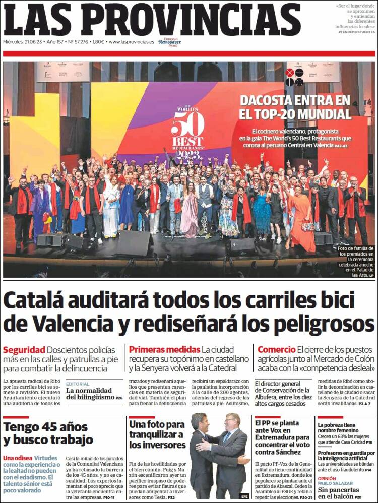 Portada de Las Provincias (Spain)