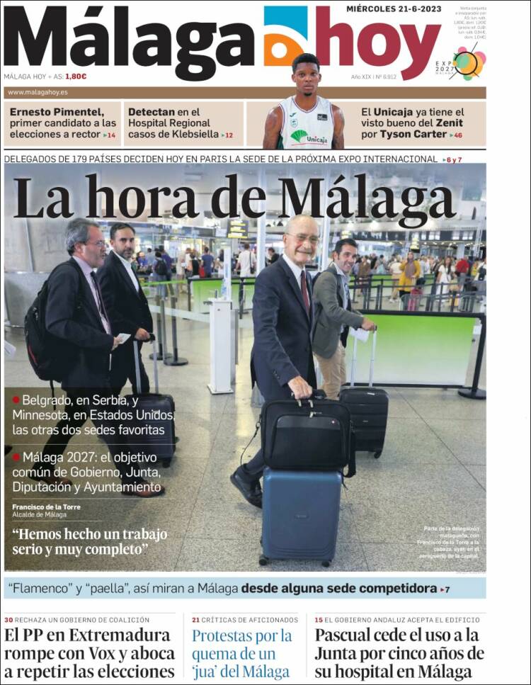 Portada de Málaga Hoy (Spain)