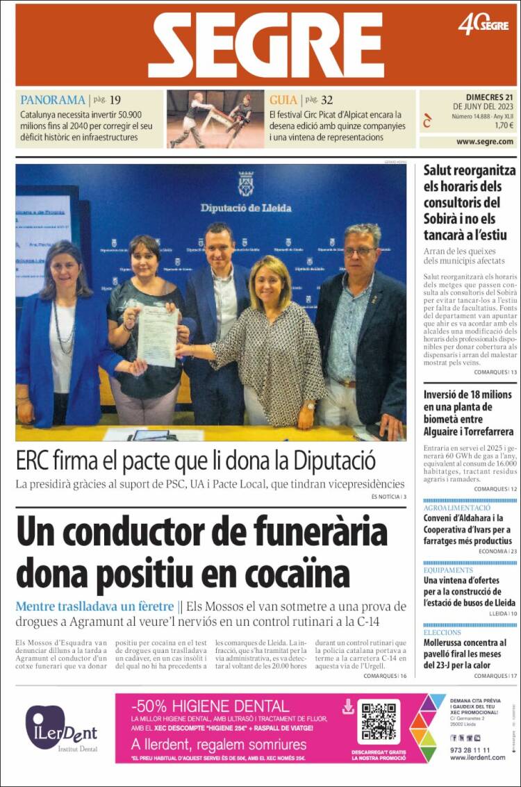 Portada de Segre (España)