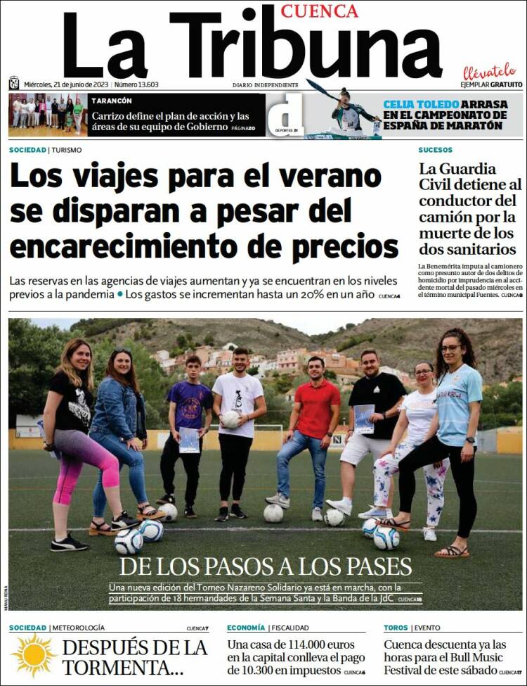 Portada de La Tribuna de Cuenca (Spain)