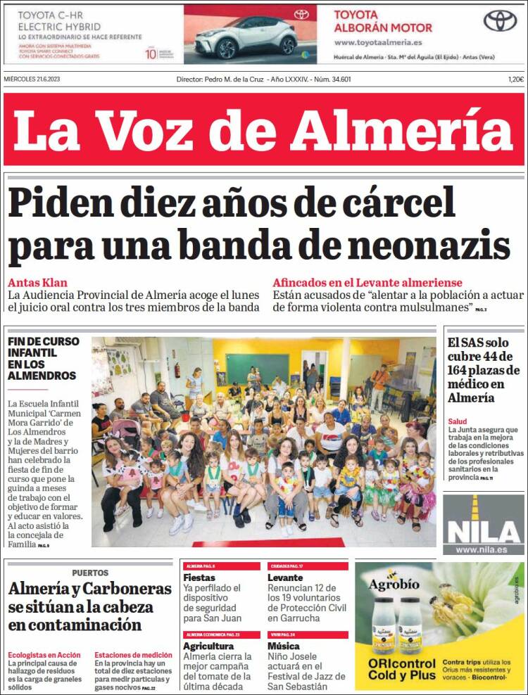 Portada de La Voz de Almería (Spain)