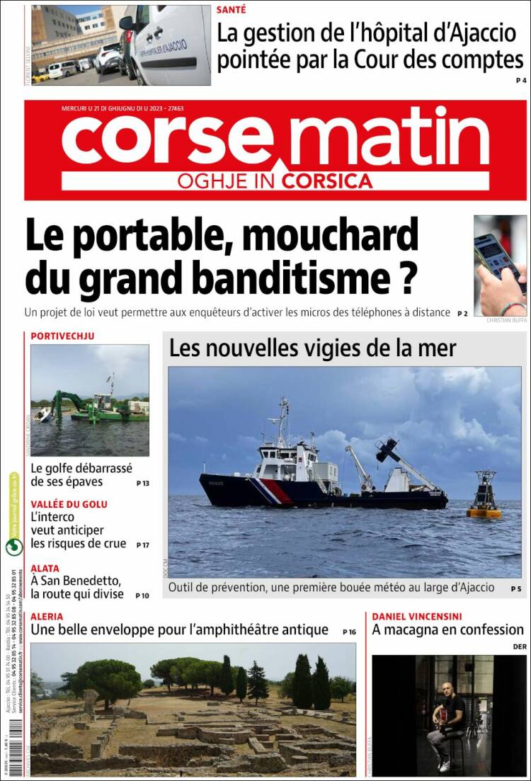 Portada de Corse-Matin (France)