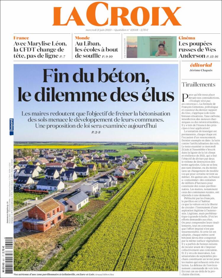 Portada de La Croix (France)