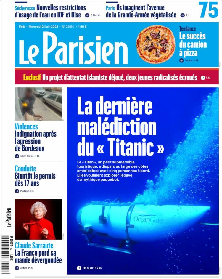 Portada de Le Parisien (France)