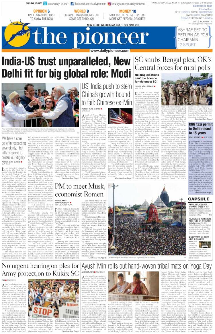 Portada de The Pioneer (Inde)