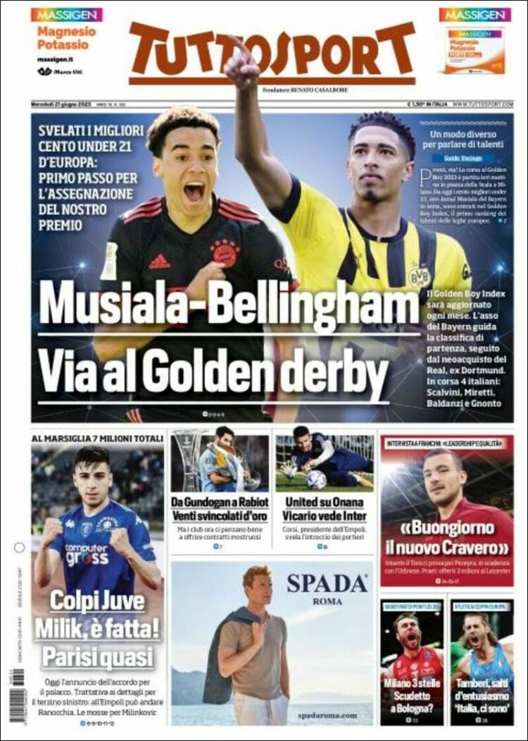 Portada de Tuttosport (Italie)