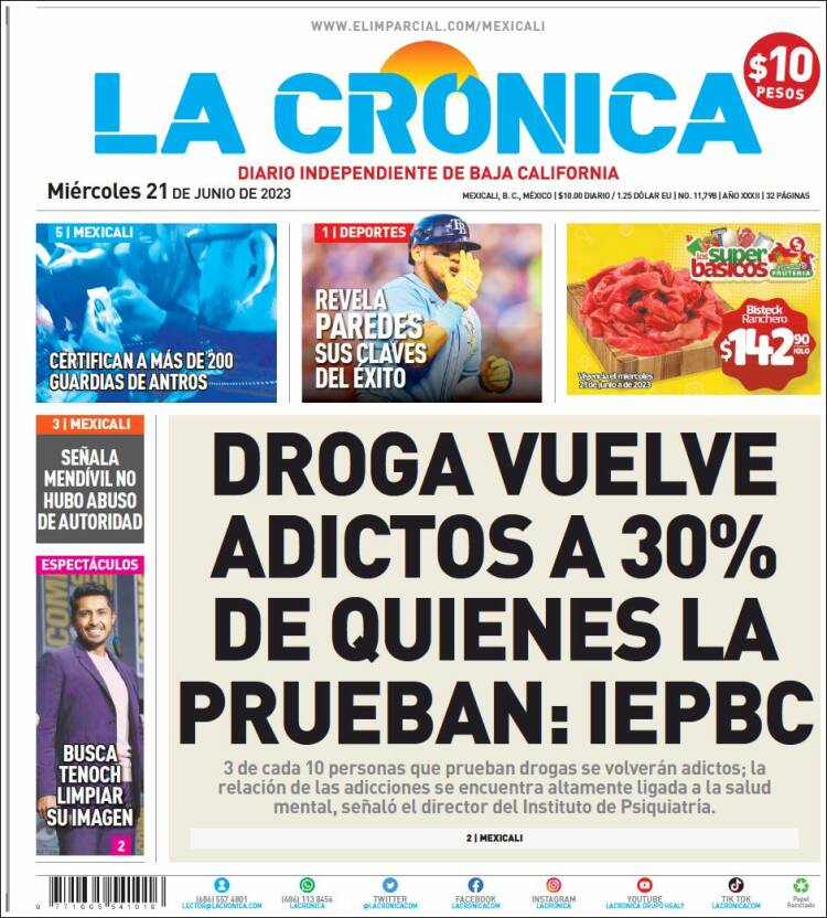 Portada de La Crónica de Baja California (México)