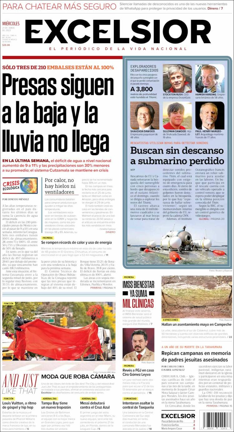 Portada de Excelsior (México)