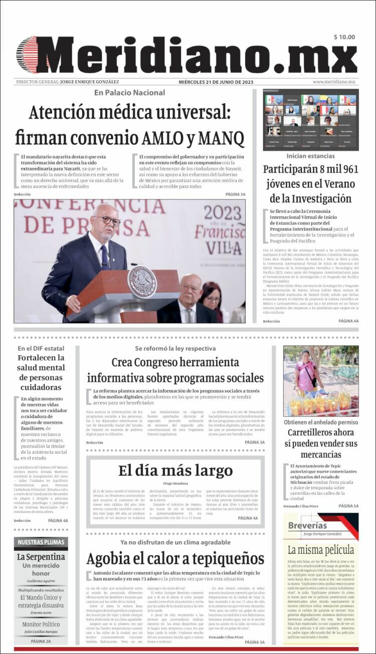 Portada de Meridiano (México)
