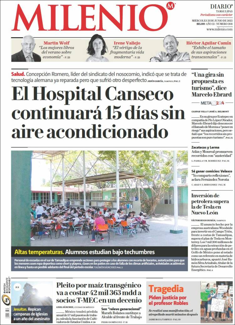 Portada de Milenio - Tamaulipas (México)
