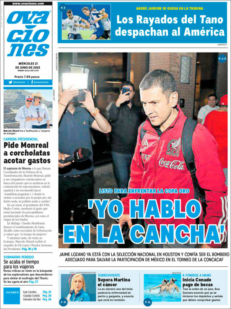 Portada de Ovaciones (México)