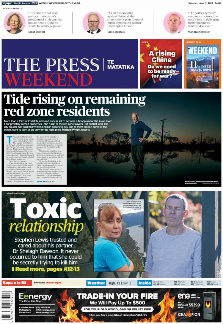 Portada de The Press (Nouvelle-Z&eacute;lande)